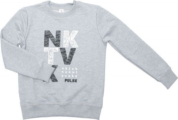 Свитшот Маленькие люди 5 р.140 серый меланж 