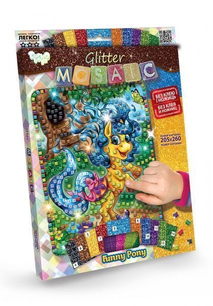 Набір для творчості Danko Toys Блискуча мозаїка с.3 №7 Funny Pony БМ-03-07