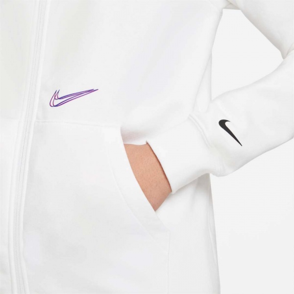 Джемпер Nike W NSW ESSNTL FZ HOODIE PRNT DJ4120-100 р. L белый