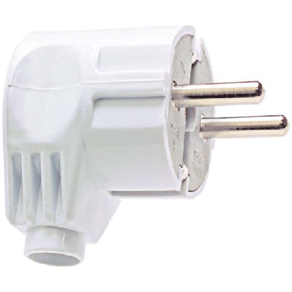 Вилка Alfa 16 А угловая белая