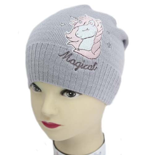 Шапка для девочек Luna Kids р.48-50 серый 2274 