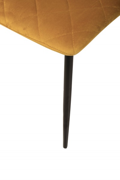 Стул обеденный Лацио велюр горчичный/черный