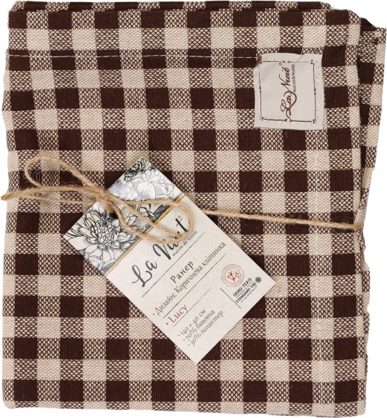 Раннер Lucy клеточка 40x140 см коричневый La Nuit 