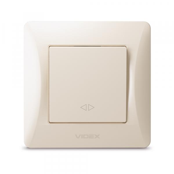 Выключатель перекрестный одноклавишный Videx Binera без подсветки кремовый VF-BNSW1I-CR