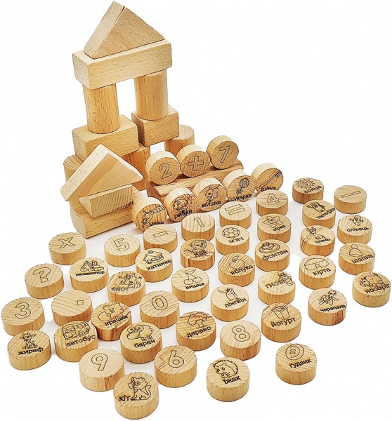 Конструктор деревянный ArinWOOD Азбука, арифметика и геофигуры E4-4
