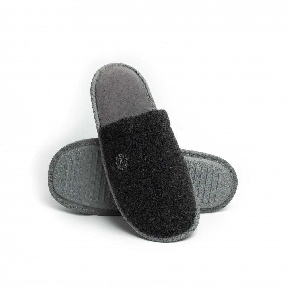 Тапки домашние Twins Lama с вышивкой 15898 р.42/43 серый с черным