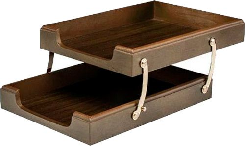 Подставка настольная лоток двойной орех 1468XDХ