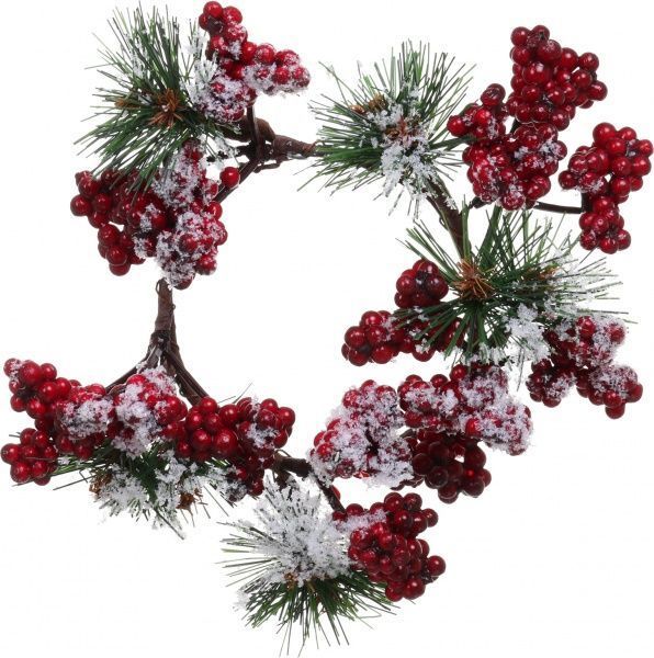 Декорація новорічна Віночок хвойний з ягодами 15 см EPI-HS-35791 
