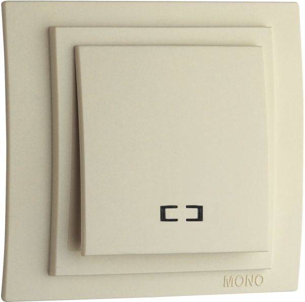 Вимикач одноклавішний Mono Larissa з підсвіткою 10 А 250В крем 103-171725-101