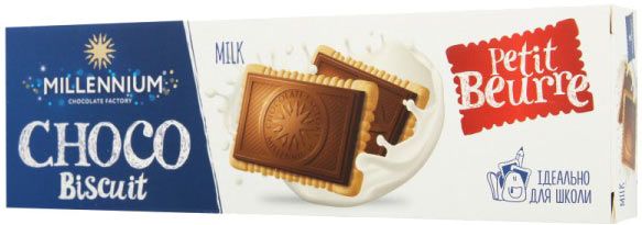 Шоколад Millennium Choco Biscuit молочный с печеньем 132 г