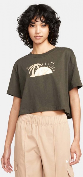 Футболка Nike TEE CROP FW DQ3309-355 р.XL сірий