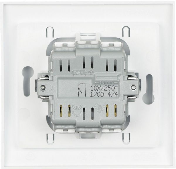 Вимикач одноклавішний Ospel Kier з підсвіткою 10 А 250В IP20 білий LP-1WS/00