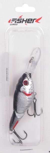 Воблер Clepsydra YE-90-10.5-10 10,5 г 90 мм серебристый с красными полосками