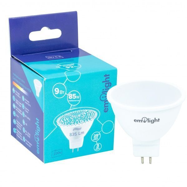 Лампа светодиодная Emilight 9 Вт MR16 матовая GU5.3 220 В 4100 К 