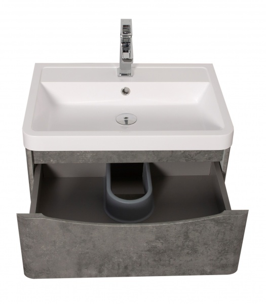 Тумба підвісна Aqua Rodos Vista сірий мармур з умивальником Ваr 60 см