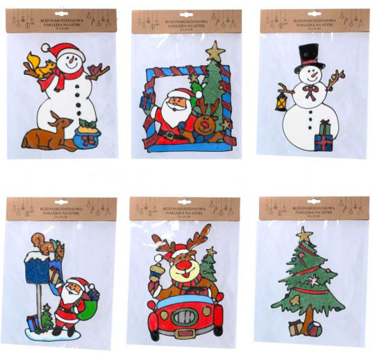 Наклейка новогодняя 23х31 см микс LEJ1900