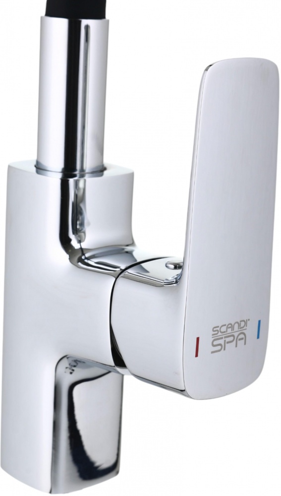 Змішувач для кухні Snotra гнучкий вилив чорний/хром