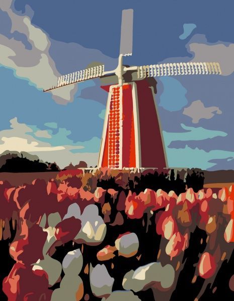 Картина по номерам Старая мельница Rosa Start 