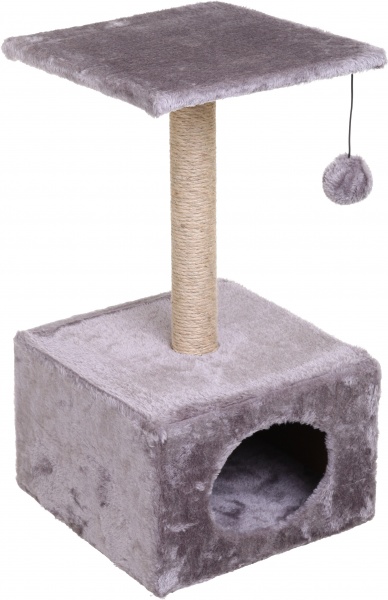 Будинок Koopman для котів з дряпкою та іграшкою 30х30х53 см