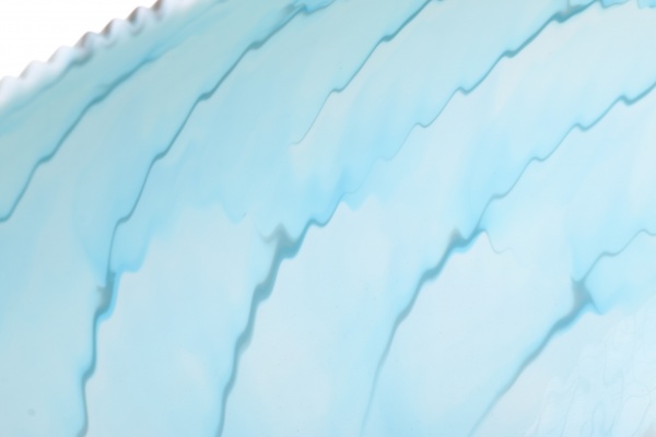 Фруктовница Yalos Murano SHELL 19 см слоновая кость с бирюзовыми нитями 