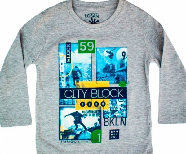 Футболка LOSAN р.98 сірий 1355 