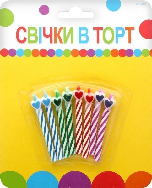 Набір свічок Серденька Ві та Ві 8 шт. 