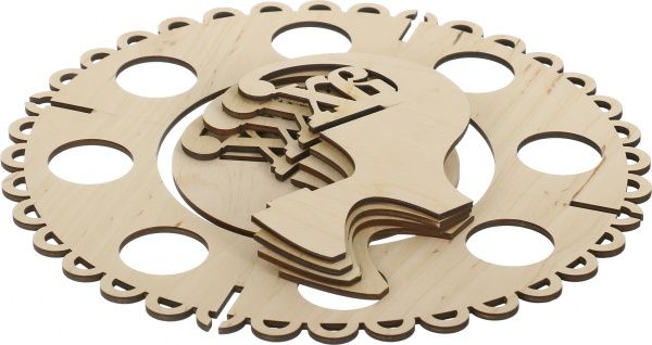 Подставка пасхальная на 8 яиц и паску круглая