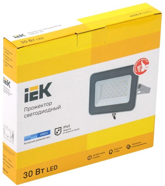 Прожектор IEK СДО 07-30 6500 K LED 30 Вт IP65 серый 