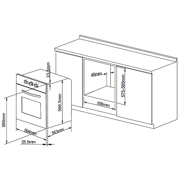 Духовой шкаф Pyramida F 80 EPL GSA
