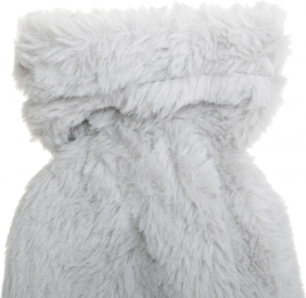 Подушка-грілка Гумова KM у чохлі зі штучного хутра 72x12 см сірий 