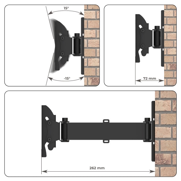 Крепление для телевизора HausMark TWBR-111 поворотно-наклонные 10