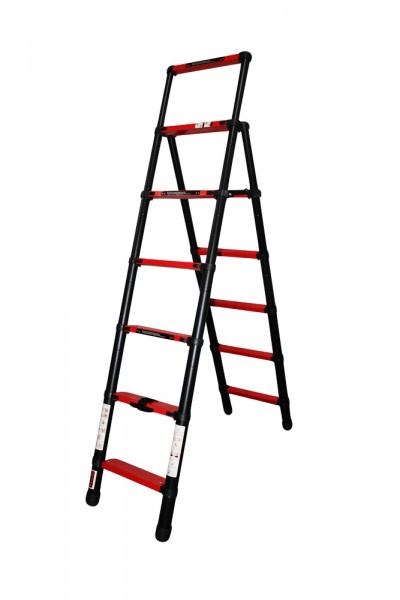 Драбина-стрем’янка GTM телескопічна двостороння 6сх 2 м KME5067B 