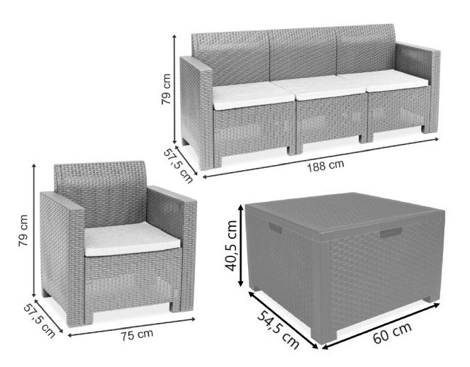 Комплект меблів Bica Nebraska 3 коричневий
