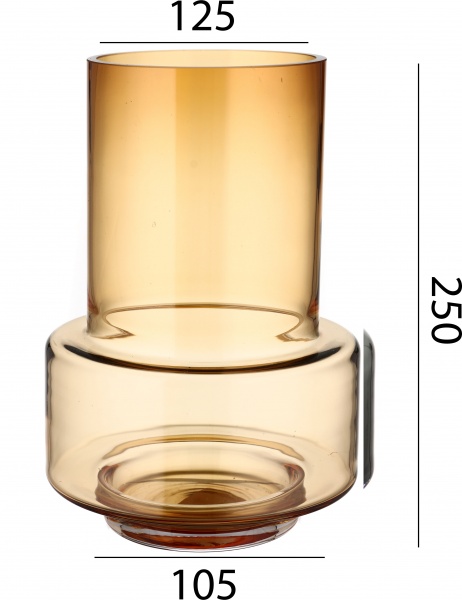 Ваза скляна Wrzesniak Glassworks Колба 15-3881A 25,5 см бурштиновий 