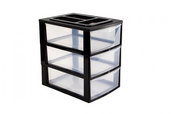 Комод пластиковий Heidrun 1518 Professional чорний 380x270x380 мм