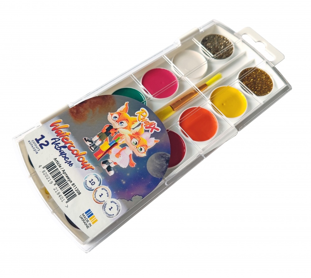 Краски акварельные 811208 12 шт. RUDIX