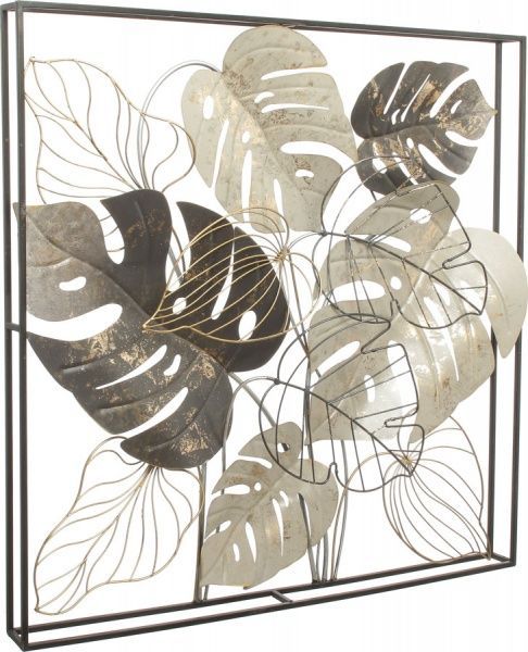 Декор настенный Папороть 80x80 см серый 