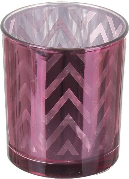 Подсвечник стеклянный 7x8 см бордовый