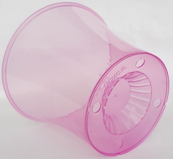 Горщик пластиковий Омела Орхідея 0,6 л круглий прозорий рожевий 