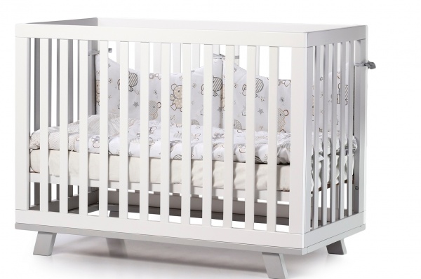 Ліжечко дитяче Veres Манхеттен біло-сірий 1.1.70.32.17