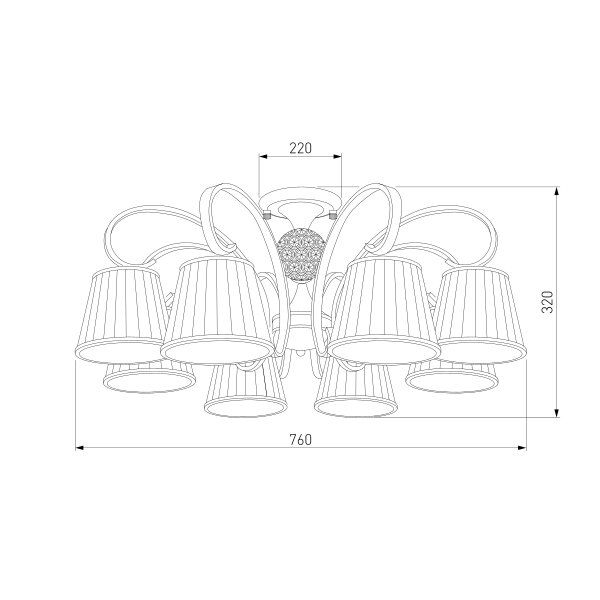Люстра потолочная Strotskis Tessa 8x40 Вт E14 хром 60088/8