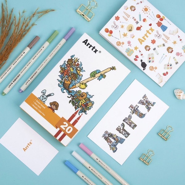 Набор маркеров Arrtx металлических 10 цветов 20 шт. AMP-1500 LC302291 