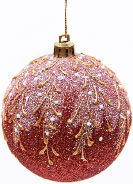 Шар новогодний Крилья 60 мм красный 7213