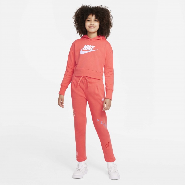 Джемпер Nike G NSW CLUB FT CROP HOODIE HBR DC7210-814 р. M помаранчевий