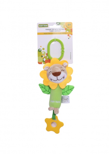 Игрушка-подвеска Baby Team с прорезывателем Веселые животные в ассортименте 8525