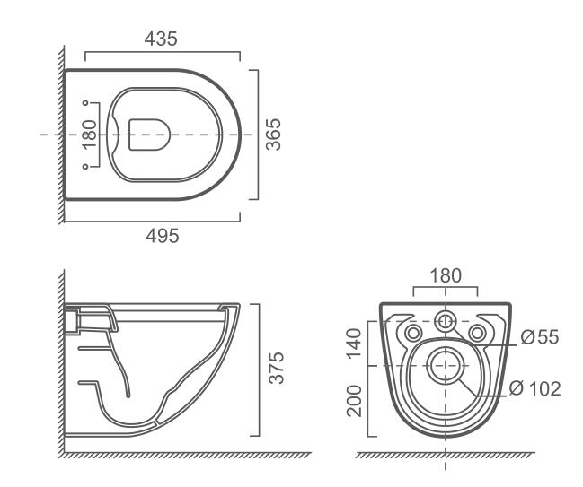 Унитаз подвесной Koller Pool AquaRimless сиденьеSoftClose