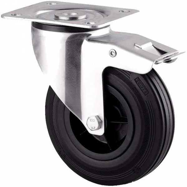 Колесо поворотное с тормозом 3377 PVO 080 P62 TENTE