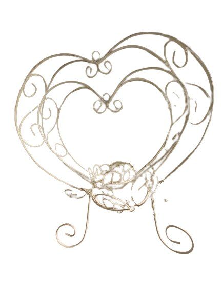 Підставка для квітів Серце подвійне 20х10x35 см білий 