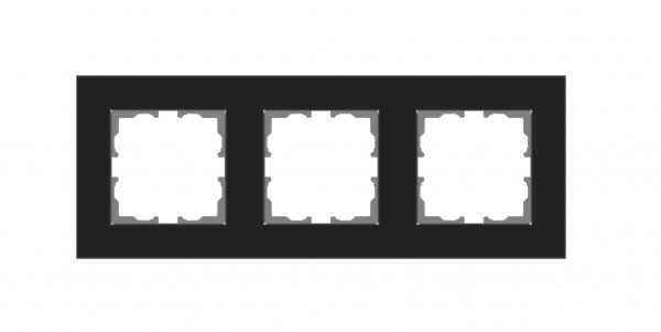 Рамка трехместная HausMark Stelo универсальная графит 501-6644-148