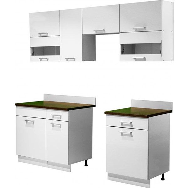 Кухня Vento белый МДФ 2,2 м